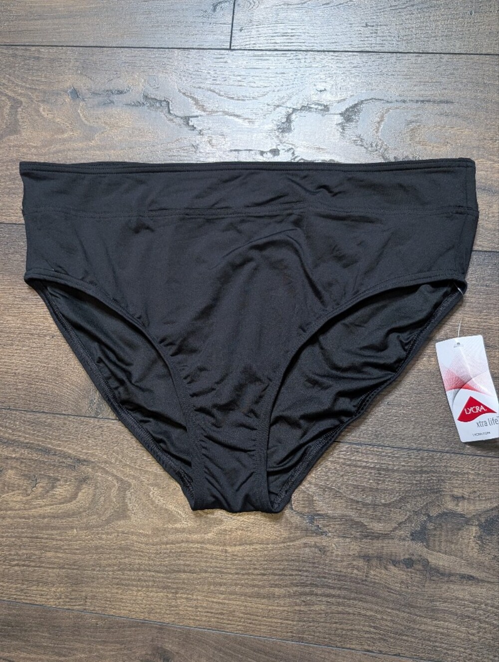 Lands' End Lycra Black Bikini Bottoms Size Large New‎ With Tags